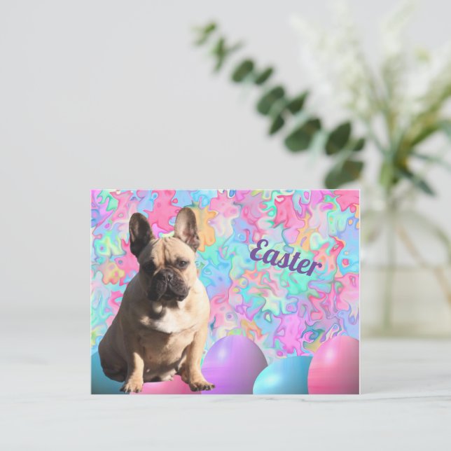 Easter card French Bulldog postcard (Standing Front)