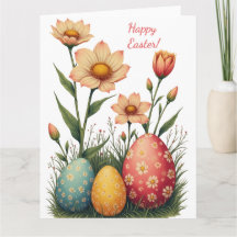 Easter card in soft pastel colours