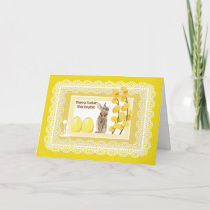 Easter Card in Yellow for Hairstylist