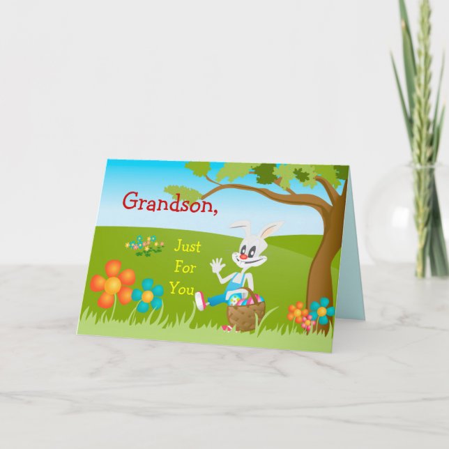 Easter Card Just For Grandson (Front)