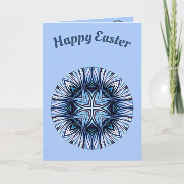 ~ Easter card pattern ~ Shades of Blue and White (Front)