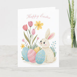 Easter card Rabbit and egg Illustration