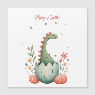 Easter card with a dinosaur in pastel colours