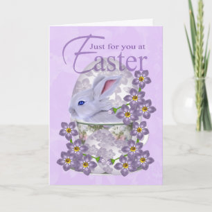 Easter Card With Baby Rabbit - Just For You At Eas