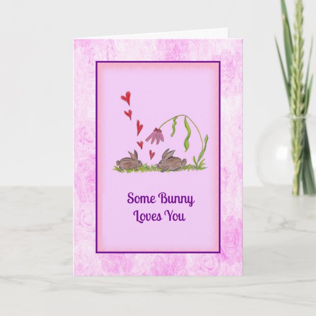 Easter Card with Bunnies for Daughter (Front)