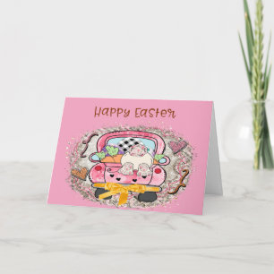 Easter Card with Funny Bunny