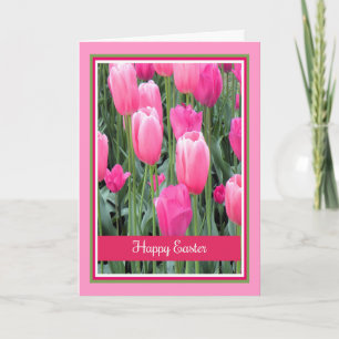 Easter Card with Hot Pink Tulips