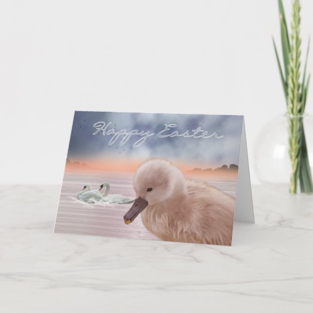 Easter Card With Swans And Signet (Front)