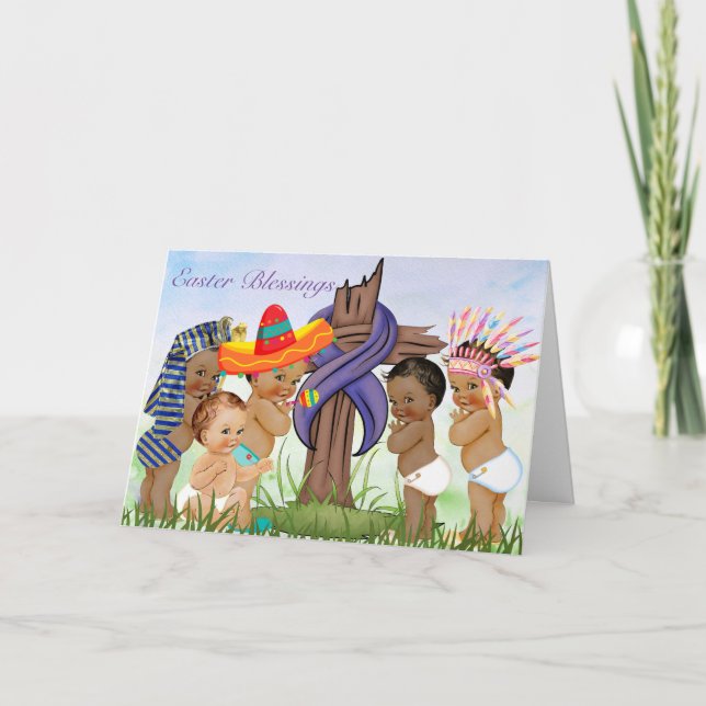 Easter Card with Vintage Children (Front)