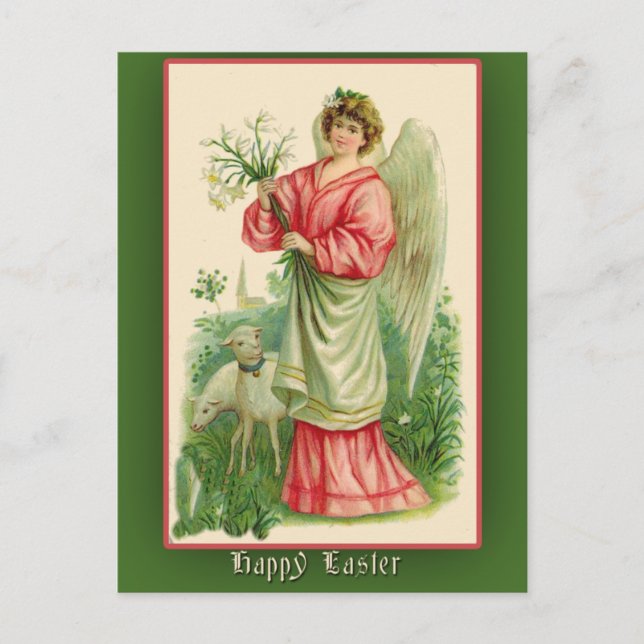 Easter Card with Vintage Illustration (Front)