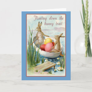 Easter Card with Vintage Illustration