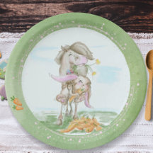 Easter cardboard plate with horse and oyster