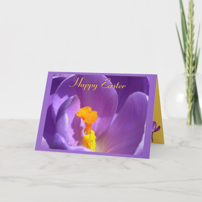 Easter Cards Crocus Flowers Custom Greeting Card (Front)