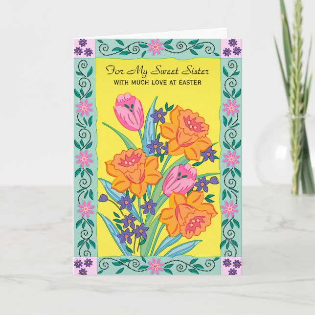 Easter Cards: For My Sweet Sister Holiday Card (Front)