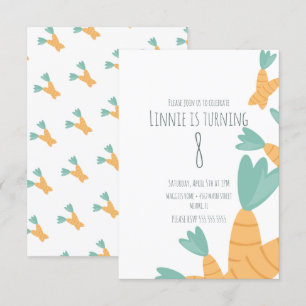 Easter Carrot Bunch Birthday Invitation