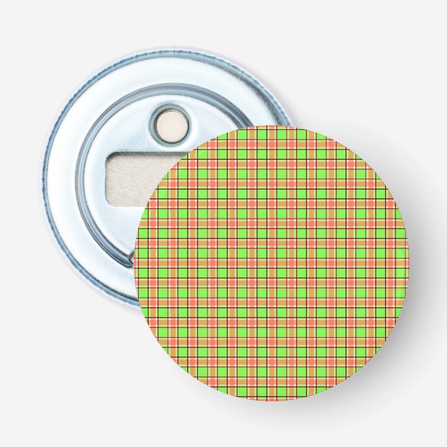 Easter Carrot Colours Plaid Pattern Bottle Opener (Front)