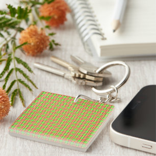 Easter Carrot Colours Plaid Pattern Key Ring