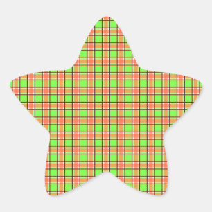 Easter Carrot Colours Plaid Pattern Star Sticker