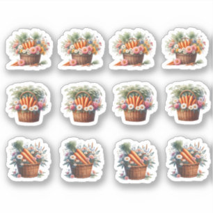 Easter Carrots and Flowers In A Basket