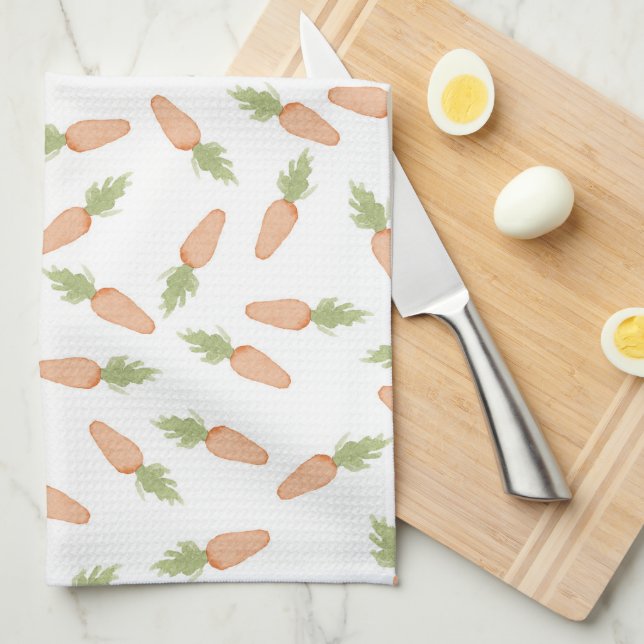 Easter Carrots Tea Towel (Quarter Fold)