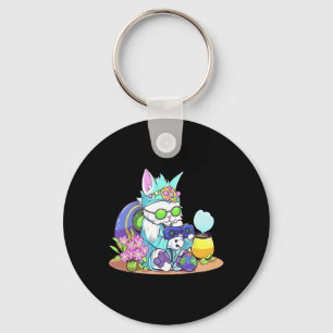 Easter Cat Bunny Funny Gamer Video Game Boys Girls Key Ring