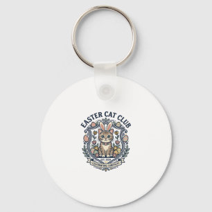Easter Cat Cat Graphic Tee Art - Easter Cat Club_1 Key Ring
