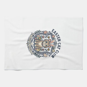 Easter Cat Cat Graphic Tee Art - Easter Cat Club_1 Tea Towel