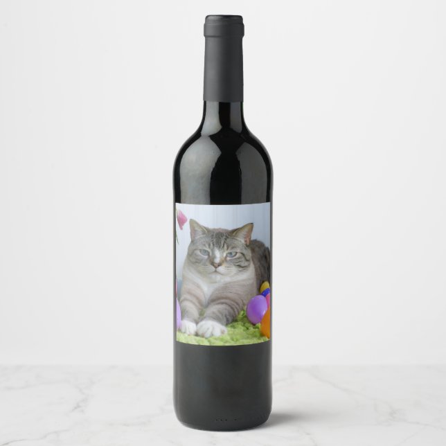 Easter Cat Classic Round Sticker (Front)