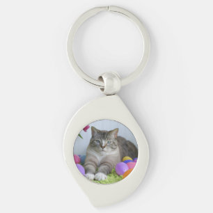 Easter Cat Classic Round Sticker Mason Jar Stone C Key Ring