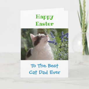 Easter Cat Dad World's Best Ever Pet Photo Card