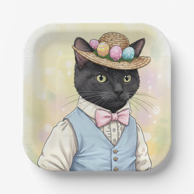 Easter Cat Paper Plate (Front)