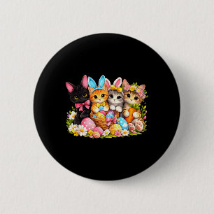 Easter Cats Ears Bunny Eggs 6 Cm Round Badge