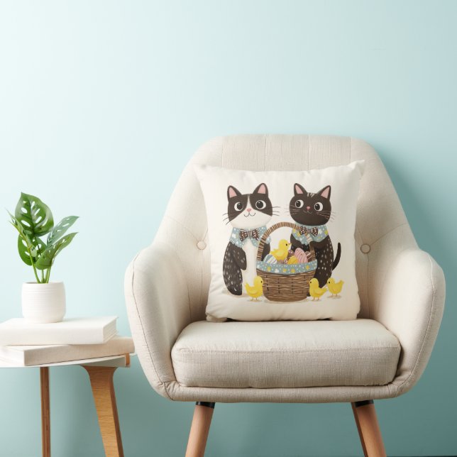Easter Cats Easter Basket Baby Chicks Cushion (Chair)