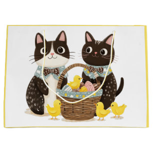 Easter Cats Easter Basket Baby Chicks Large Gift Bag