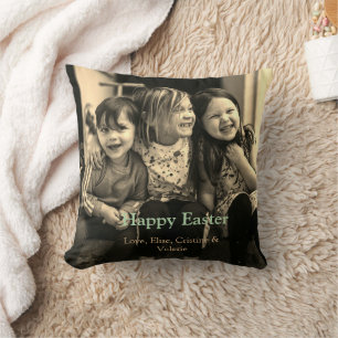 easter celebration add QR photo happy easter Cushion