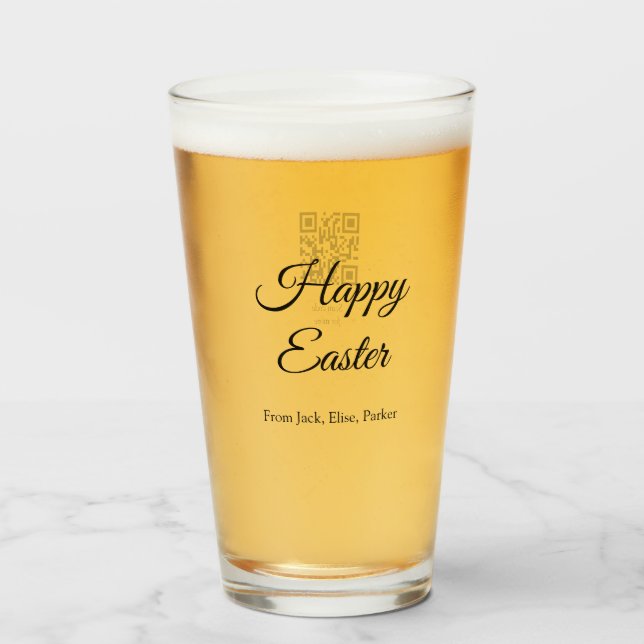 easter celebration add QR photo happy easter Glass (Front Filled)