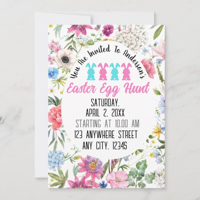 Easter Celebration  Egg Hunt Party Invitation (Front)