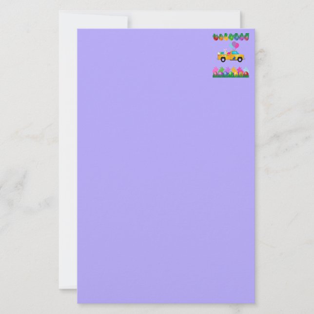 Easter Celebration Purple Stationery (Front)