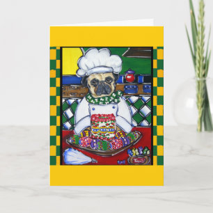 Easter Chef Pug Holiday Card