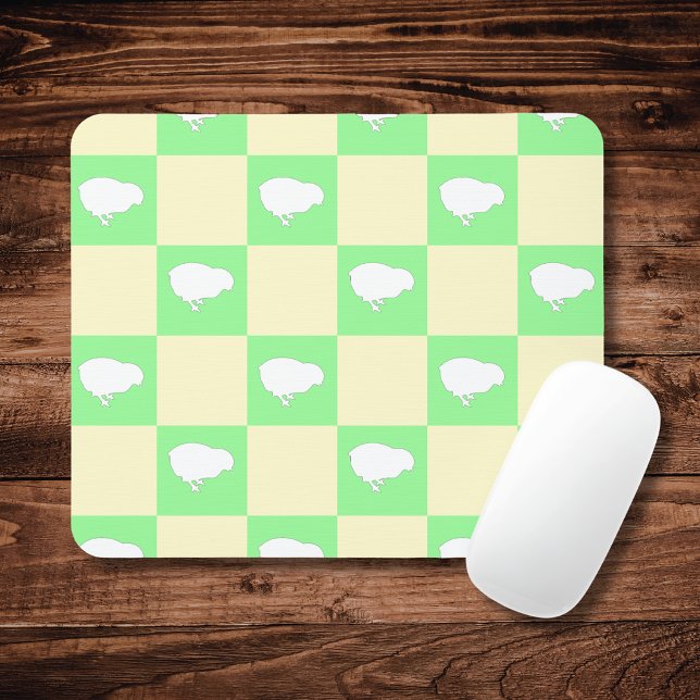 Easter Chequerboard Pattern with White Chick Motif Mouse Mat (Creator Uploaded)
