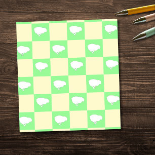 Easter Chequerboard Pattern with White Chick Motif Notepad