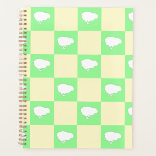 Easter Chequerboard Pattern with White Chick Motif Planner