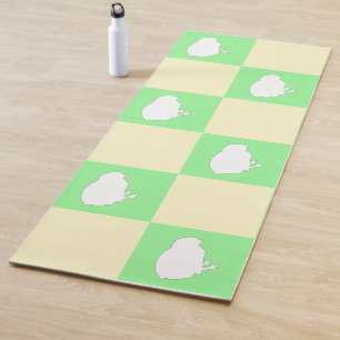 Easter Chequerboard Pattern with White Chick Motif Yoga Mat