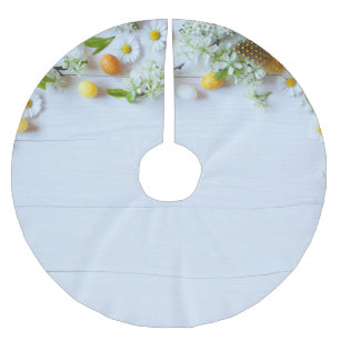 Easter Cherry Plum: Yellow Eggs. Brushed Polyester Tree Skirt