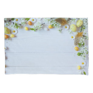 Easter Cherry Plum: Yellow Eggs. Pillowcase