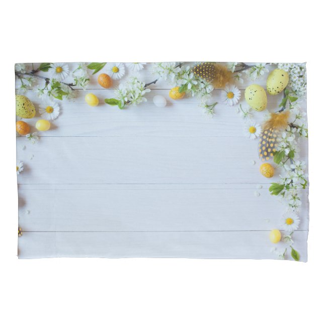 Easter Cherry Plum: Yellow Eggs. Pillowcase (Front)