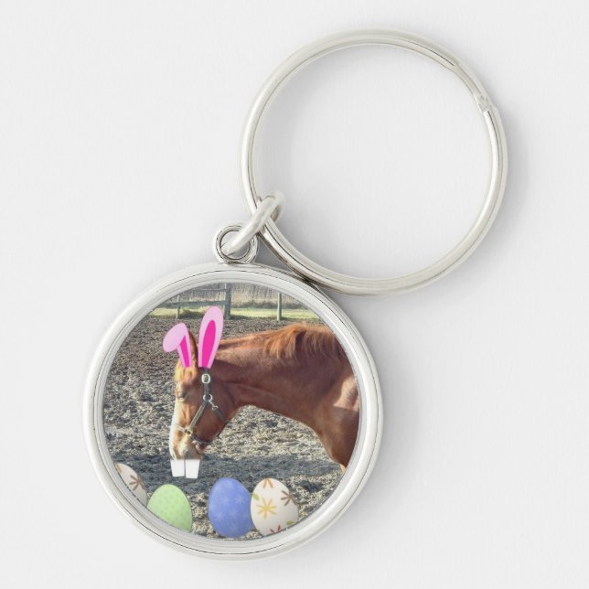 Easter Chestnut Horse Key Ring (Front)
