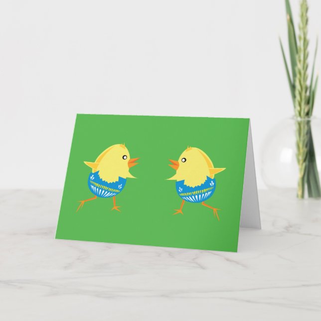 Easter Chick blank customisable greeting card (Front)