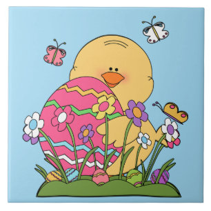 Easter Chick Ceramic Tile