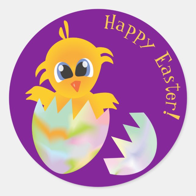 Easter chick classic round sticker (Front)